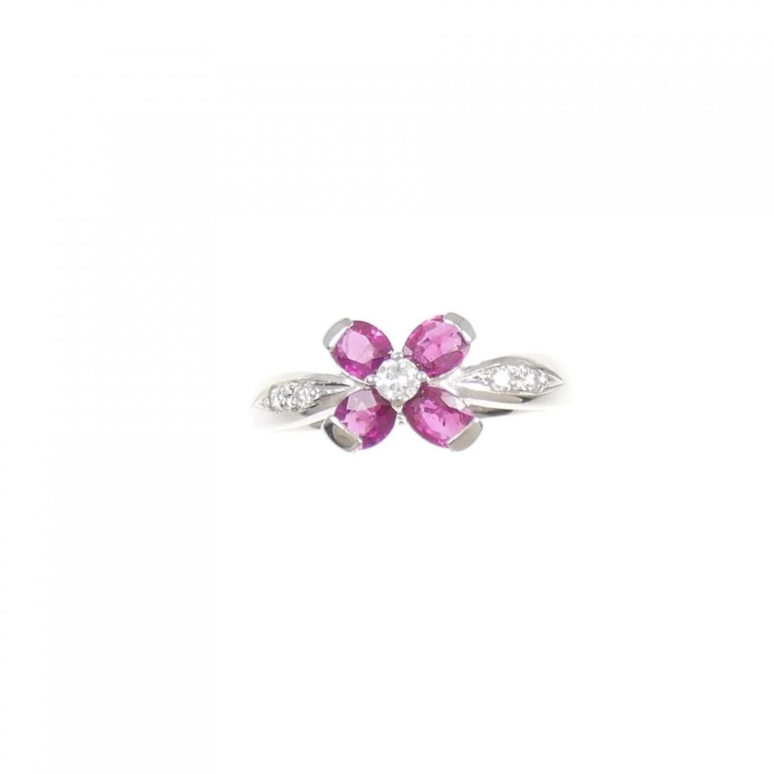 PT900 FLOWER RUBY RING - 2