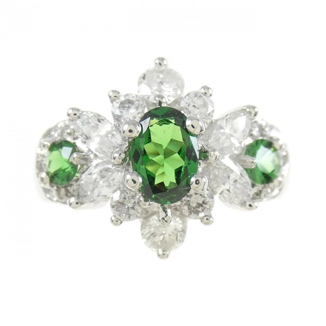 PT900 GREEN GARNET RING - 2