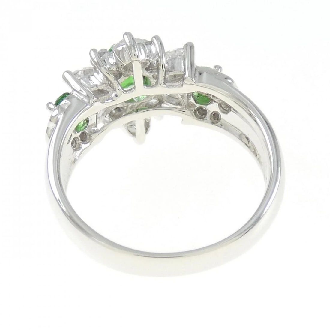 PT900 GREEN GARNET RING - 3