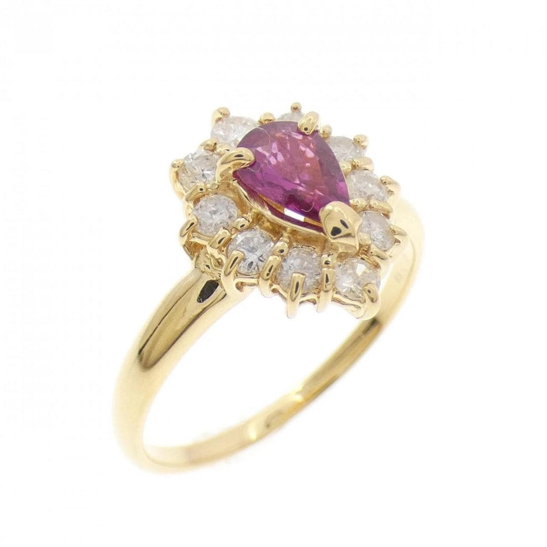 K18YG RUBY RING: K18YG Ruby Ring Brand: Unbranded Type: Ring Material: K18 Yellow Gold, Main Stone/Creation Ruby Color: Yellow Gold Size: 5-5.5 US Accessories: None Accessories Notice: When purchasing