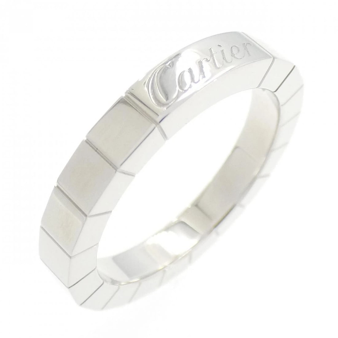 CARTIER LANIERES RING: Cartier Lanieres Ring Brand: Cartier Type: Ring Material: 750 White Gold, Color: White Gold Size: 5US US Accessories: None Accessories Notice: When purchasing pre-owned goods, please refer to