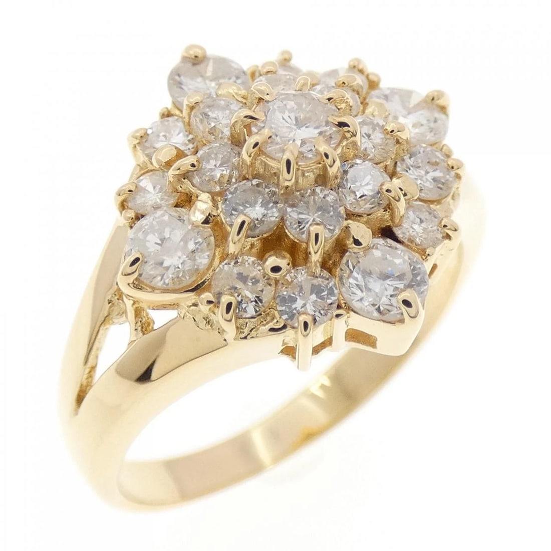 K18YG DIAMOND RING: K18YG Diamond Ring Brand: Unbranded Type: Ring Material: K18 Yellow Gold, Main Stone/Creation Natural Color: Yellow Gold Size: 6.5-7 ( US size) Accessories: None Accessories Notice: When