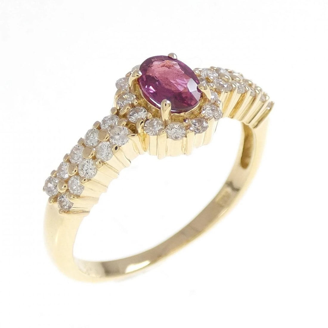 K18YG RUBY RING: K18YG Ruby Ring Brand: Unbranded Type: Ring Material: K18 Yellow Gold, Main Stone/Creation Ruby Color: YG Size: 6.5 US Accessories: None Accessories Notice: When purchasing pre-owned goods,