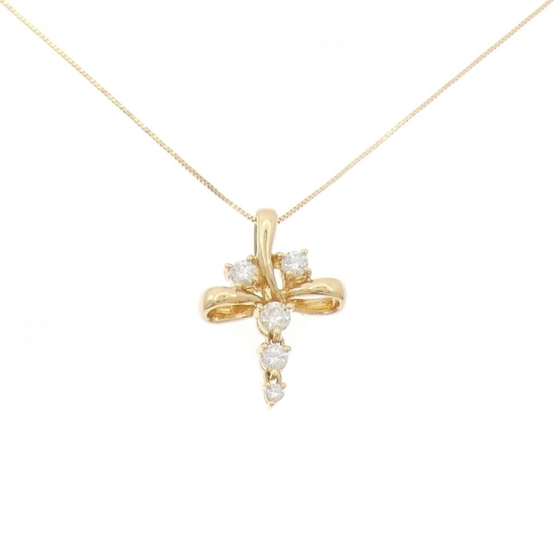 K18YG DIAMOND NECKLACE: K18YG Diamond Necklace Brand: Unbranded Type: Necklace Material: K18 Yellow Gold, Main Stone/Creation Natural Color: YG Size: 40cmActualSize Pendant top H x W: 20.2mmx14.0mm Chain Max. W: