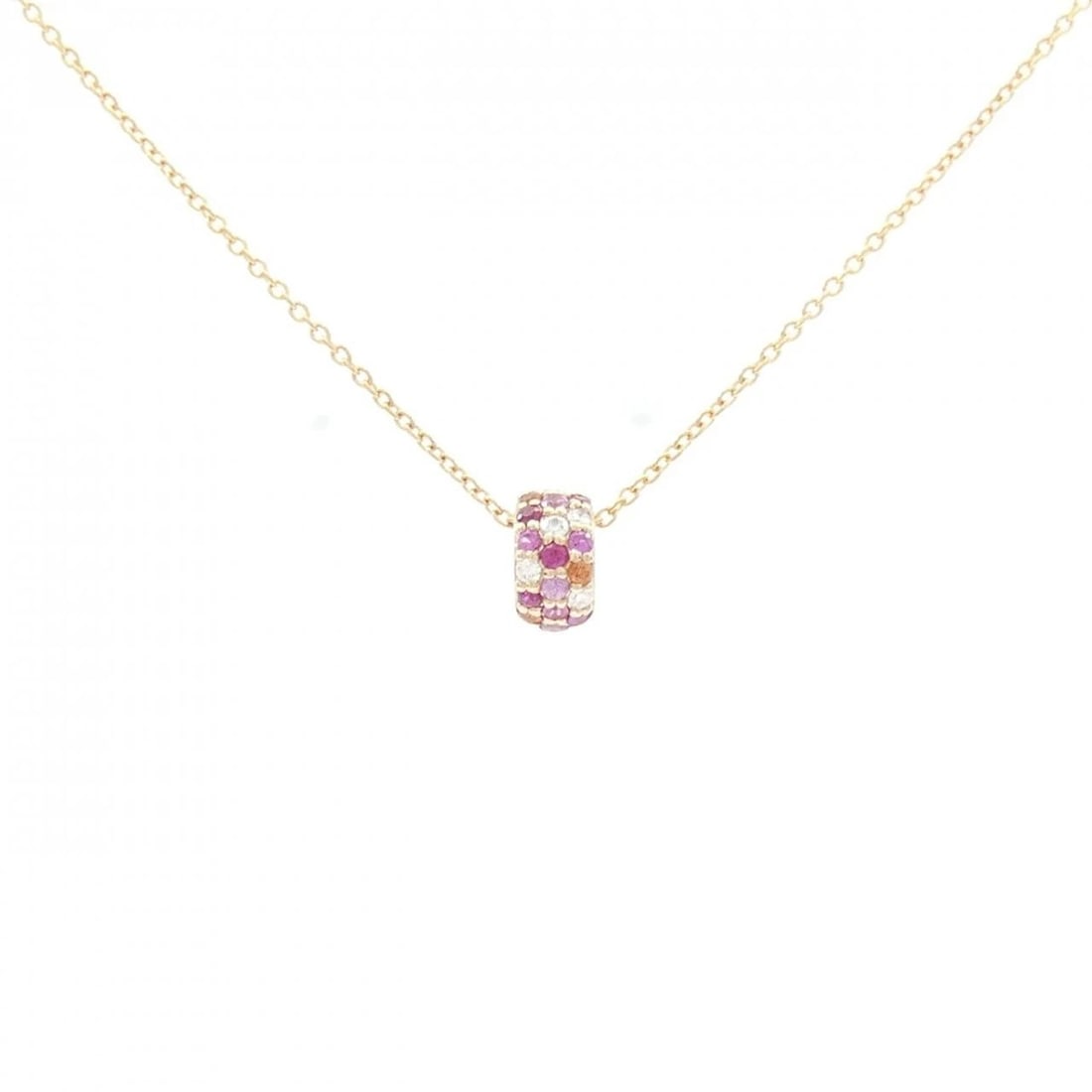 PONTE VECCHIO ROTONDO NECKLACE: Ponte Vecchio ROTONDO Necklace Brand: Ponte Vecchio Type: Necklace Material: K18 Pink Gold, Main Stone/Creation Ruby Color: Pink Gold Size: ActualSize Pendant top H x W: 6.6mmx3.6mm Chain Max.