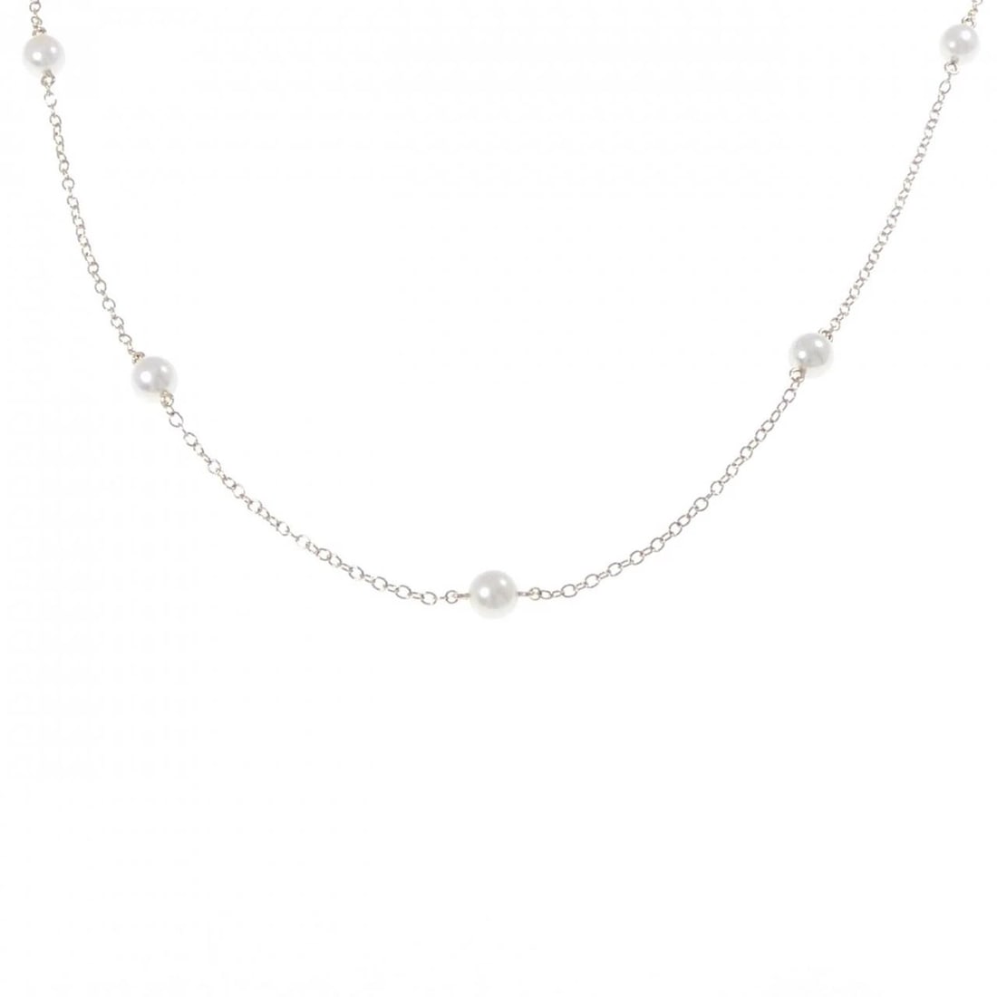 TIFFANY AKOYA PEARL NECKLACE: Tiffany Akoya Pearl Necklace Brand: Tiffany Type: Necklace Material: 750 Yellow Gold, Color: yellow gold Size: 41cmActualSize Diameter: 5.3mm Chain Max. W: 1.6mm Accessories: None Accessories