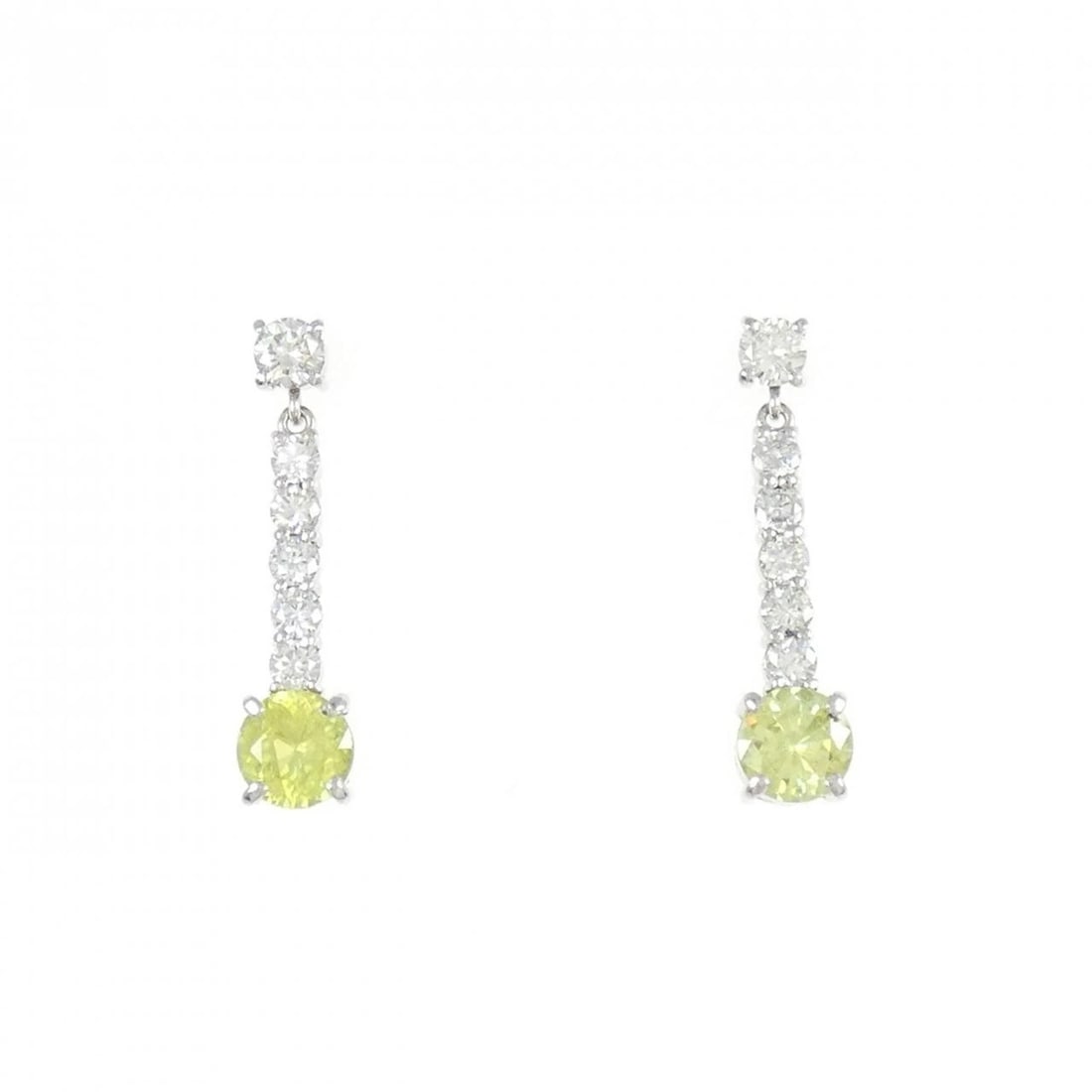 PT900 SPHENE EARRINGS: PT900 Sphene Earrings Brand: Unbranded Type: Earrings Material: Platinum 900 Platinum, Color: None Size: ActualSize HxW: 21.3mmx4.9mm Accessories: None Accessories Notice: When purchasing