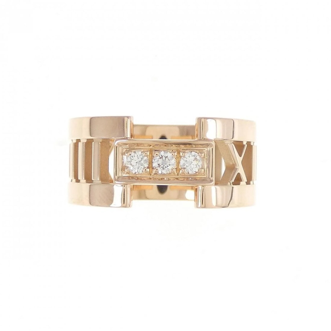 TIFFANY & CO. ATLAS RING: Tiffany & Co. Atlas Ring Brand: Tiffany Type: Ring Material: 750 Pink Gold, Main Stone/Creation Natural Color: Pink Gold Size: 5-5.5 (US size) Accessories: None Accessories Notice: When