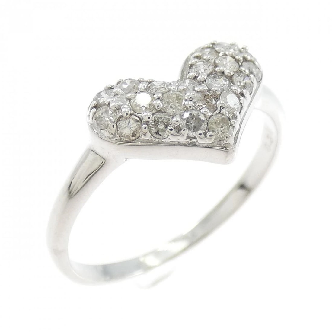 K18WG HEART DIAMOND RING: K18WG Heart Diamond Ring Brand: Unbranded Type: Ring Material: K18 White Gold, Main Stone/Creation natural Color: White Gold Size: 6.5-7 US Accessories: None Accessories Notice: When