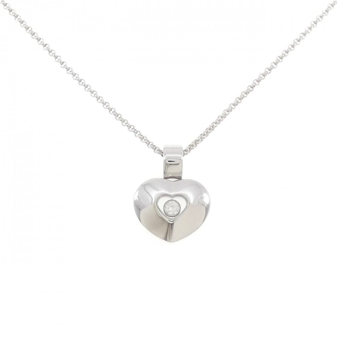CHOPARD DIAMOND NECKLACE: Chopard Diamond Necklace Brand: Chopard Type: Necklace Material: 750 White Gold, Main Stone/Creation Natural Color: White Gold Size: ActualSize Pendant top H x W: 19.0mmx14.7mm Chain Max. W: