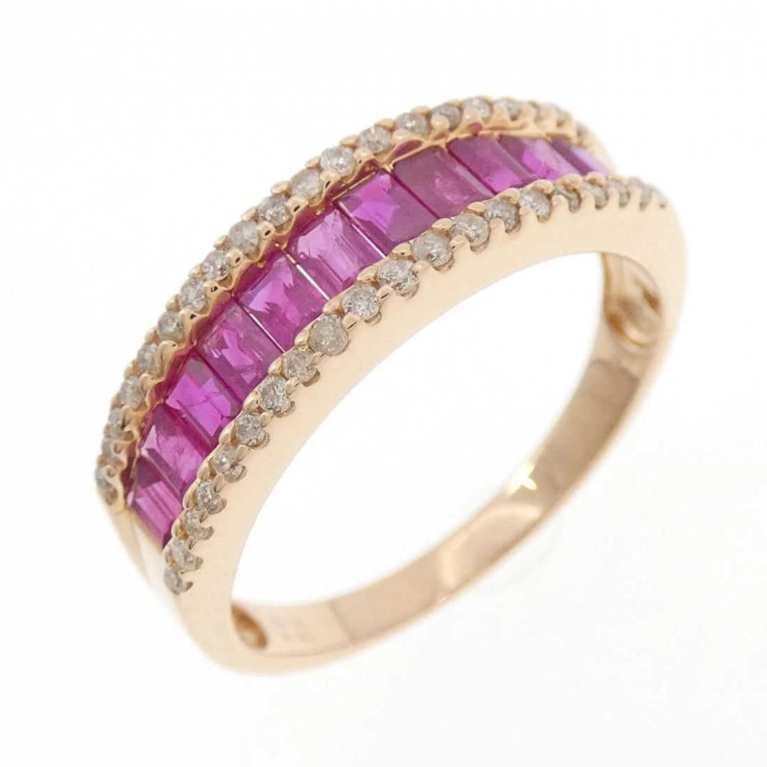 K18PG RUBY RING: K18PG Ruby Ring Brand: Unbranded Type: Ring Material: K18 Pink Gold, Main Stone/Creation ruby Color: pink Size: 6.5 US Accessories: None Accessories Notice: When purchasing pre-owned goods
