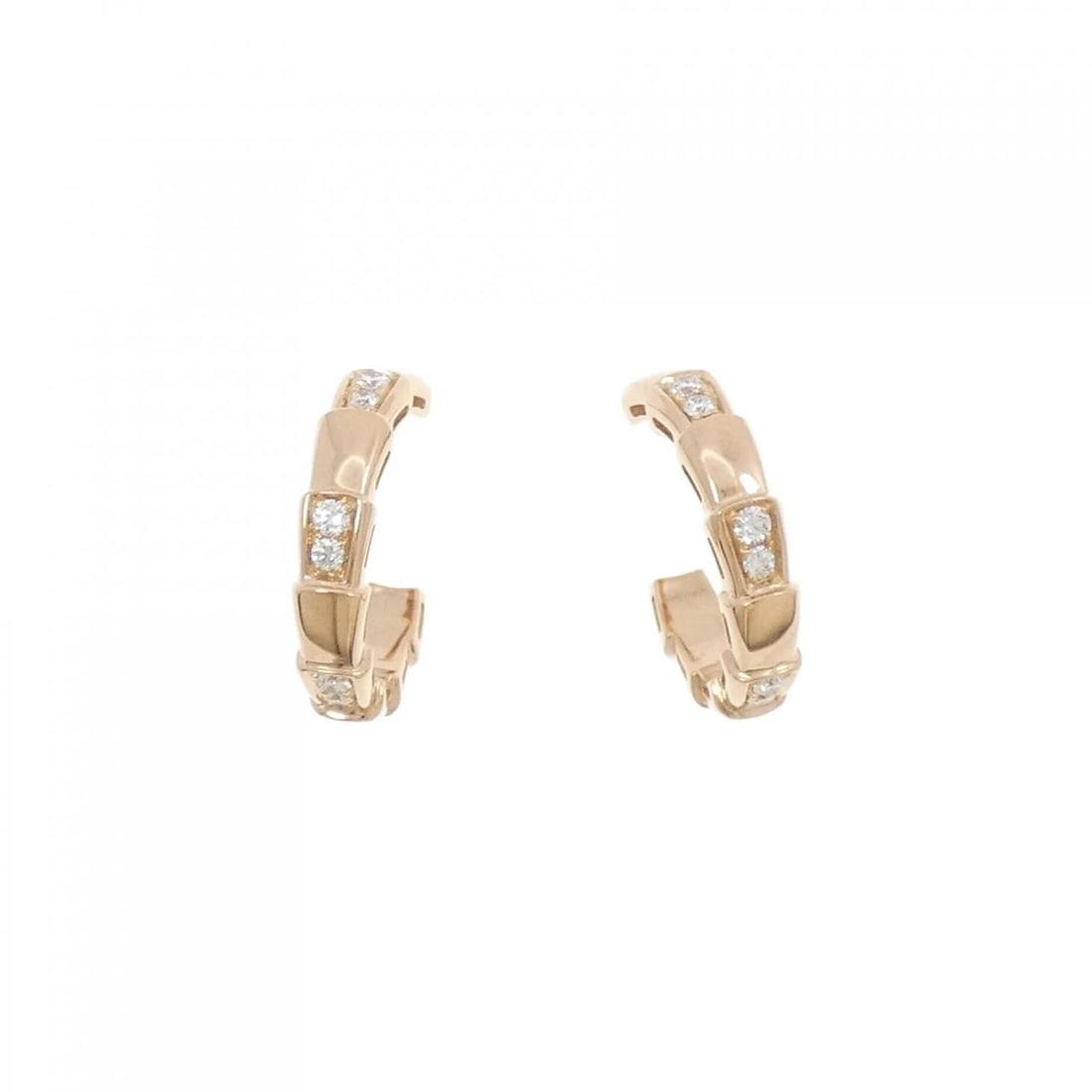 BVLGARI SERPENTI EARRINGS: BVLGARI Serpenti Earrings Brand: BVLGARI Type: Earrings Material: 750 Pink Gold, Main Stone/Creation Natural Color: Pink Gold Size: ActualSize HxW: 17.2mmx3.7mm Accessories: None Accessories