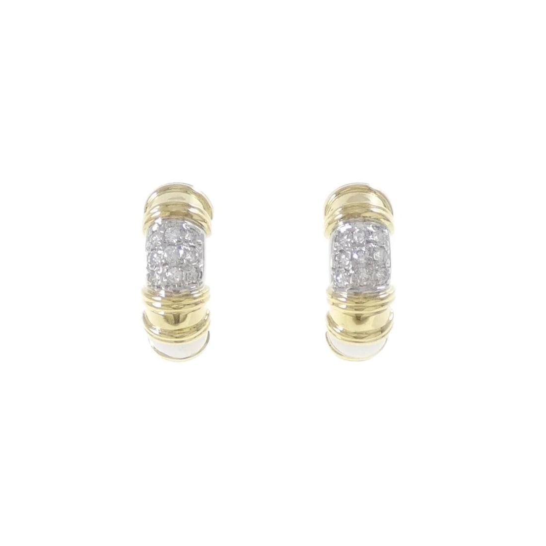 K18YG PT900 DIAMOND EARRINGS: K18YG PT900 Diamond Earrings Brand: Unbranded Type: Earrings Material: K18 Yellow Gold Platinum 900 Platinum, Main Stone/Creation Natural Color: Yellow Gold Size: ActualSize HxW: 15.5mmx6.2mm 