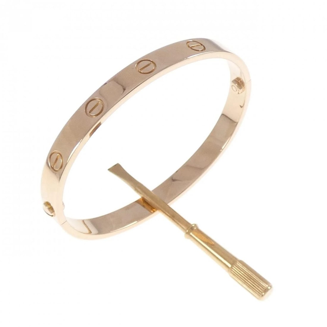 CARTIER LOVE BRACELET: Cartier Love Bracelet Brand: CARTIER Type: Bracelets Material: 750 Pink Gold, Color: Pink Gold Size: Actual Size Max width approx.: 6.3mm16.5cm(17) Accessories: None Accessories Notice: When