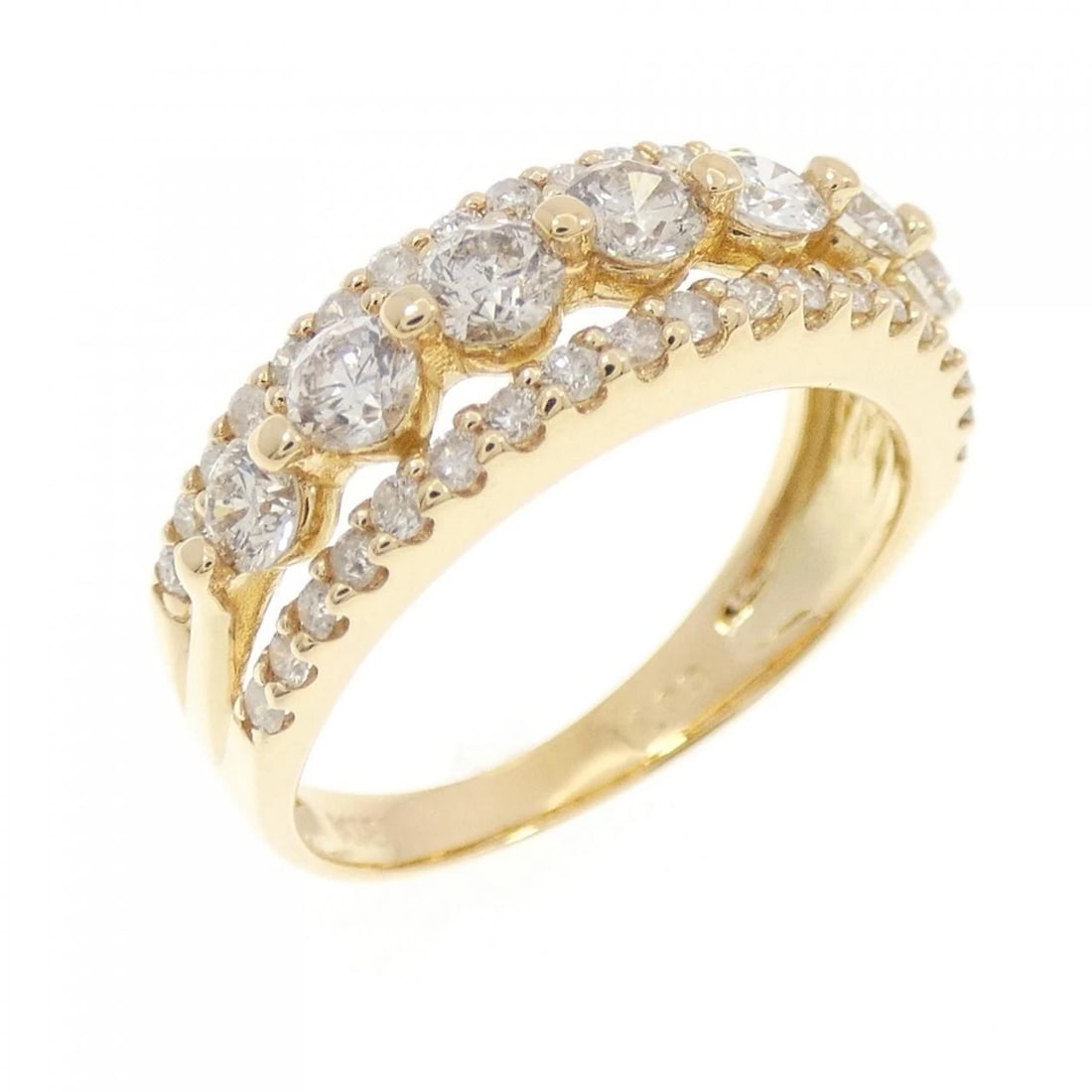 K18YG DIAMOND RING: K18YG Diamond Ring Brand: Unbranded Type: Ring Material: K18 Yellow Gold, Main Stone/Creation natural Color: Yellow Gold Size: 6 US Accessories: None Accessories Notice: When purchasing pr