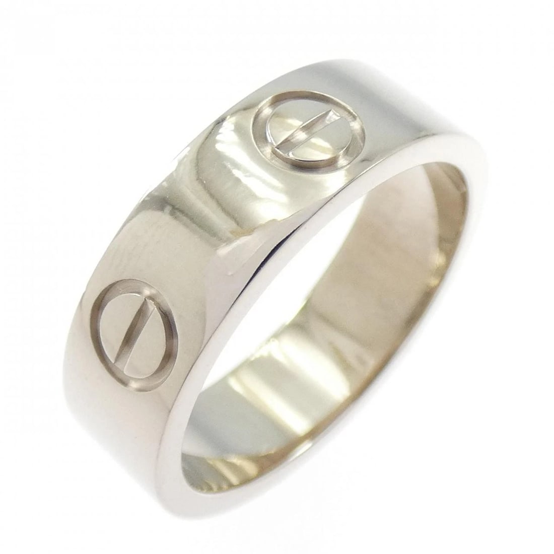 CARTIER LOVE RING: Cartier Love Ring Brand: Cartier Type: Ring Material: 750 White Gold, Color: White Gold Size: 5.5 -6 US Accessories: None Accessories Notice: When purchasing pre-owned goods, please refer