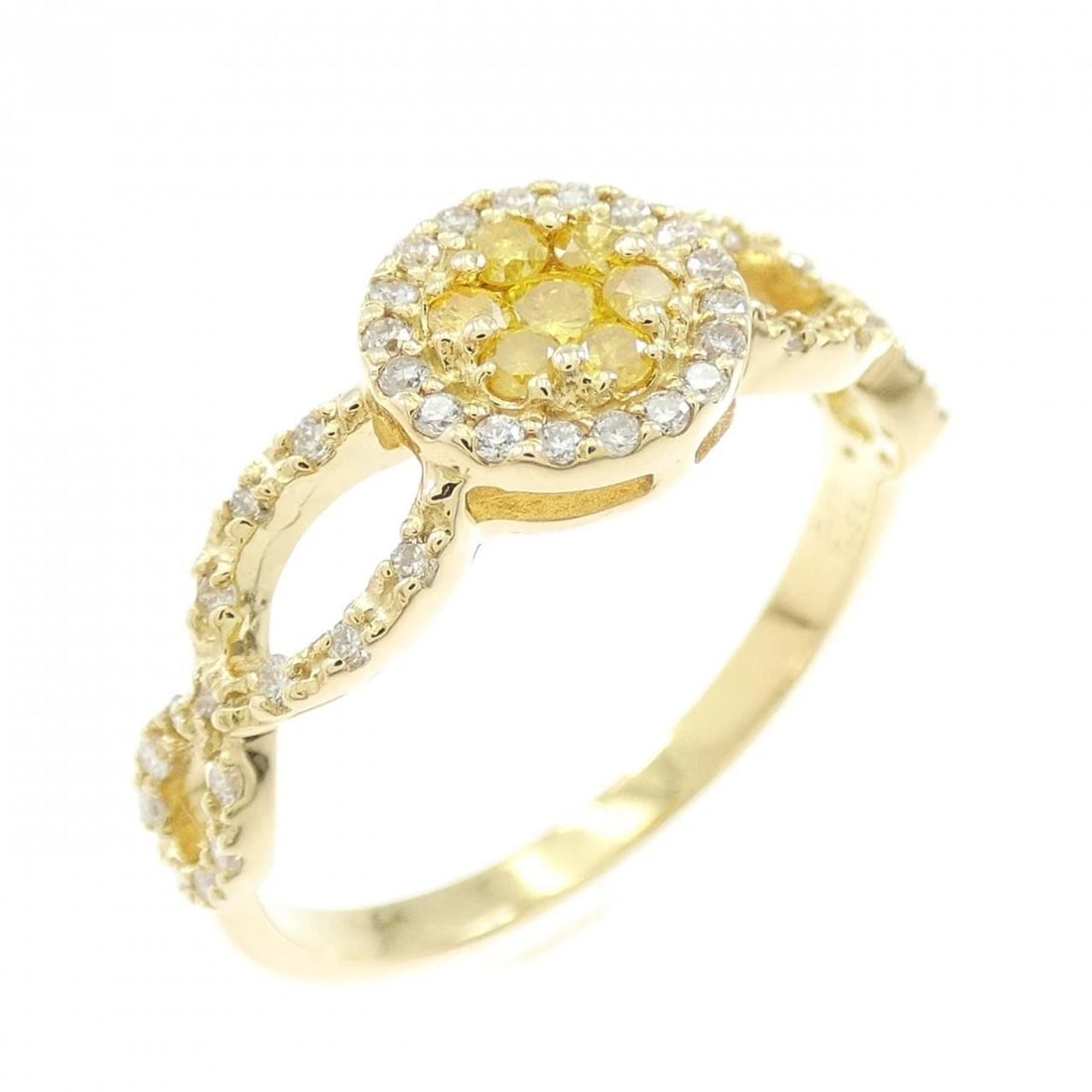 K18YG DIAMOND RING: K18YG Diamond Ring Brand: Unbranded Type: Ring Material: K18 Yellow Gold, Main Stone/Creation Natural Color: YG Size: 6.5-7 US Accessories: None Accessories Notice: When purchasing pre-owned