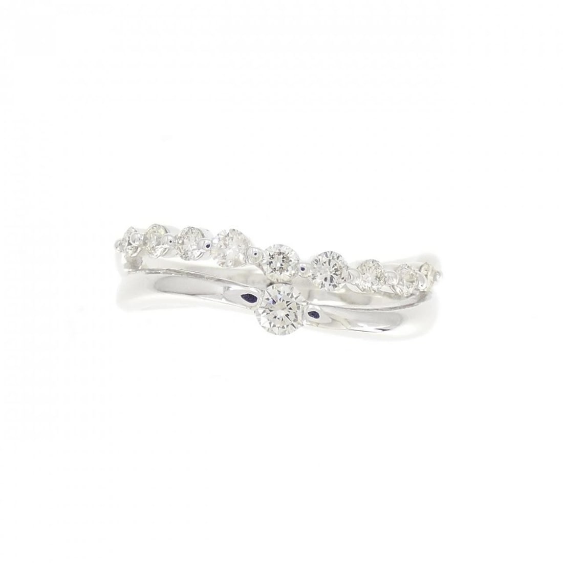 K18WG DIAMOND RING - 2