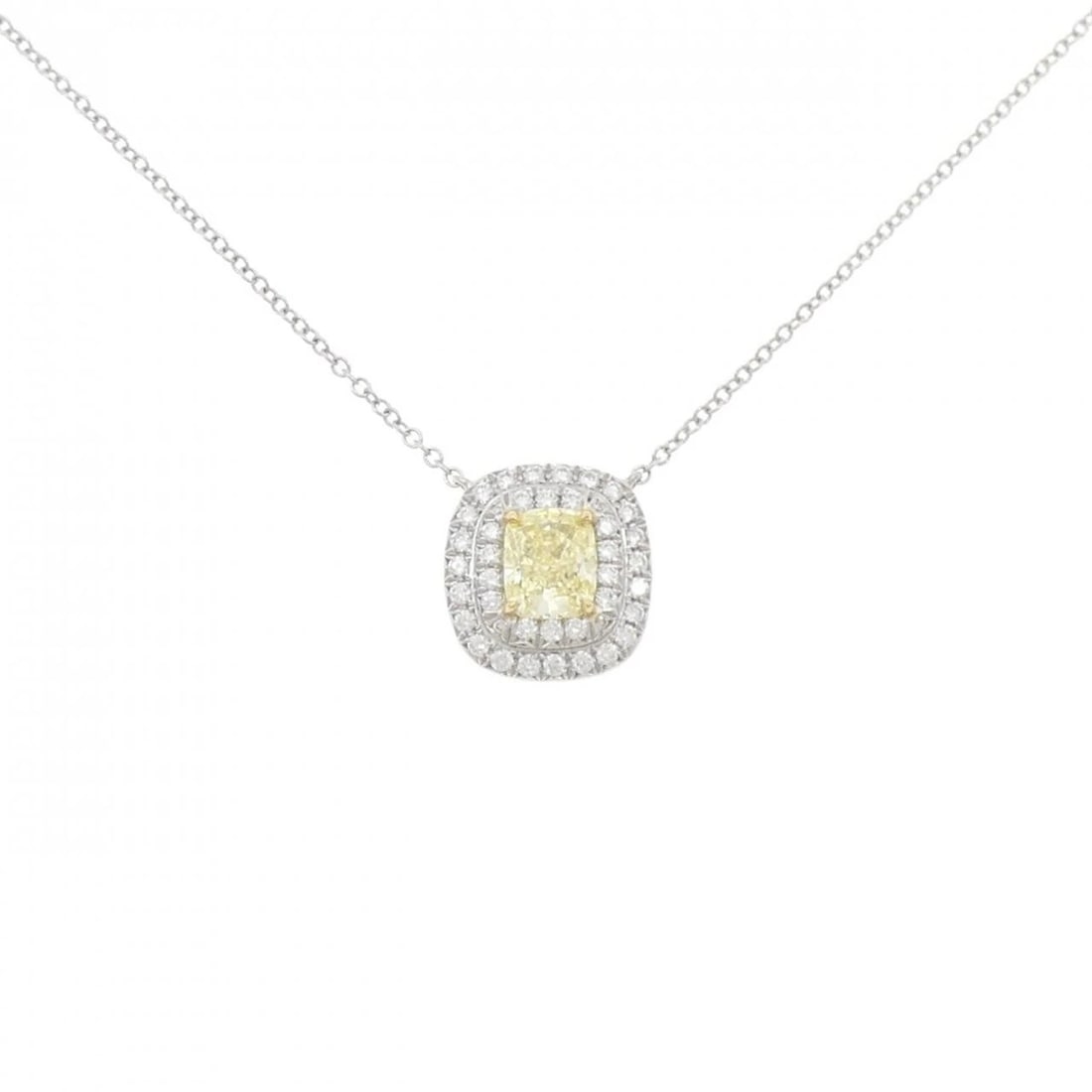 TIFFANY SOLESTE NECKLACE: Tiffany Soleste Necklace Brand: Tiffany Type: Necklace Material: Platinum 950 750 Yellow Gold, Main Stone/Creation Natural Color: Fancy Intense Yellow Size: ActualSize Pendant top H x W: