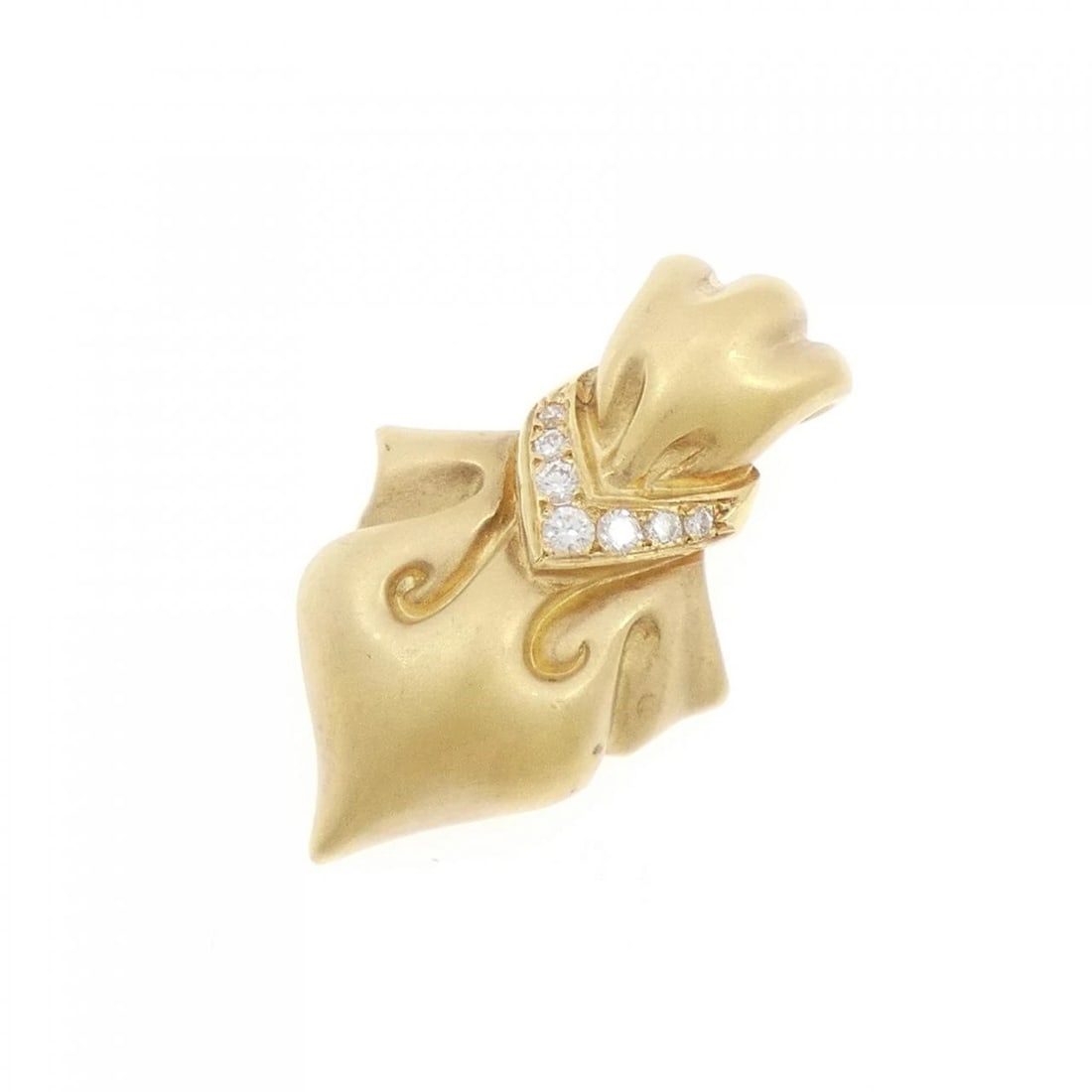 MIKIMOTO DIAMOND PENDANT: MIKIMOTO Diamond Pendant Brand: MIKIMOTO Type: Brooch Material: K18 Yellow Gold, Main Stone/Creation Natural Color: yellow gold Size: HxW: 30.0mmx17.8mm Accessories: None Accessories Notice: