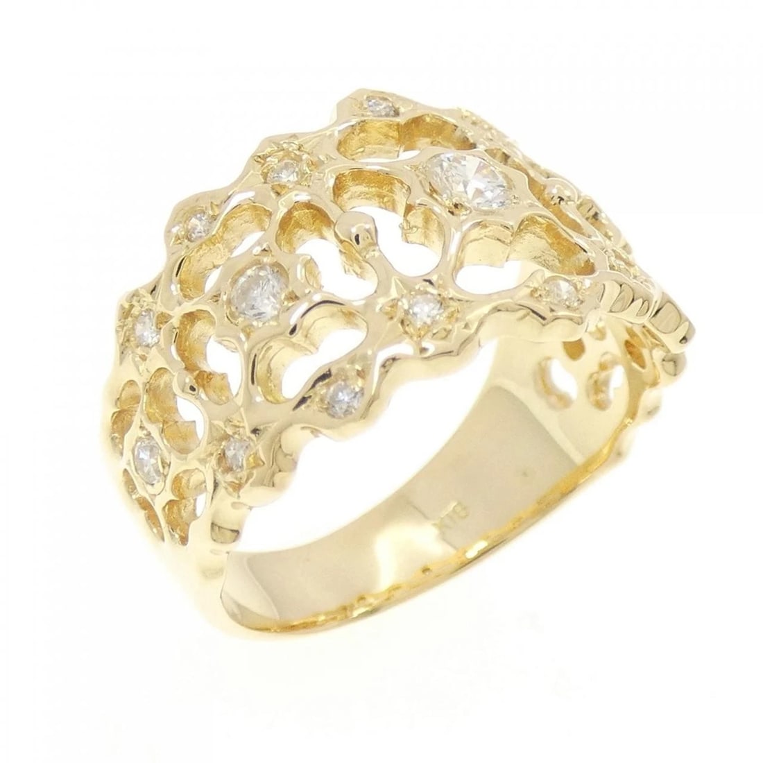 K18YG DIAMOND RING: K18YG Diamond Ring Brand: Unbranded Type: Ring Material: K18 Yellow Gold, Main Stone/Creation natural Color: Yellow Gold Size: 7 US Accessories: None Accessories Notice: When purchasing pr