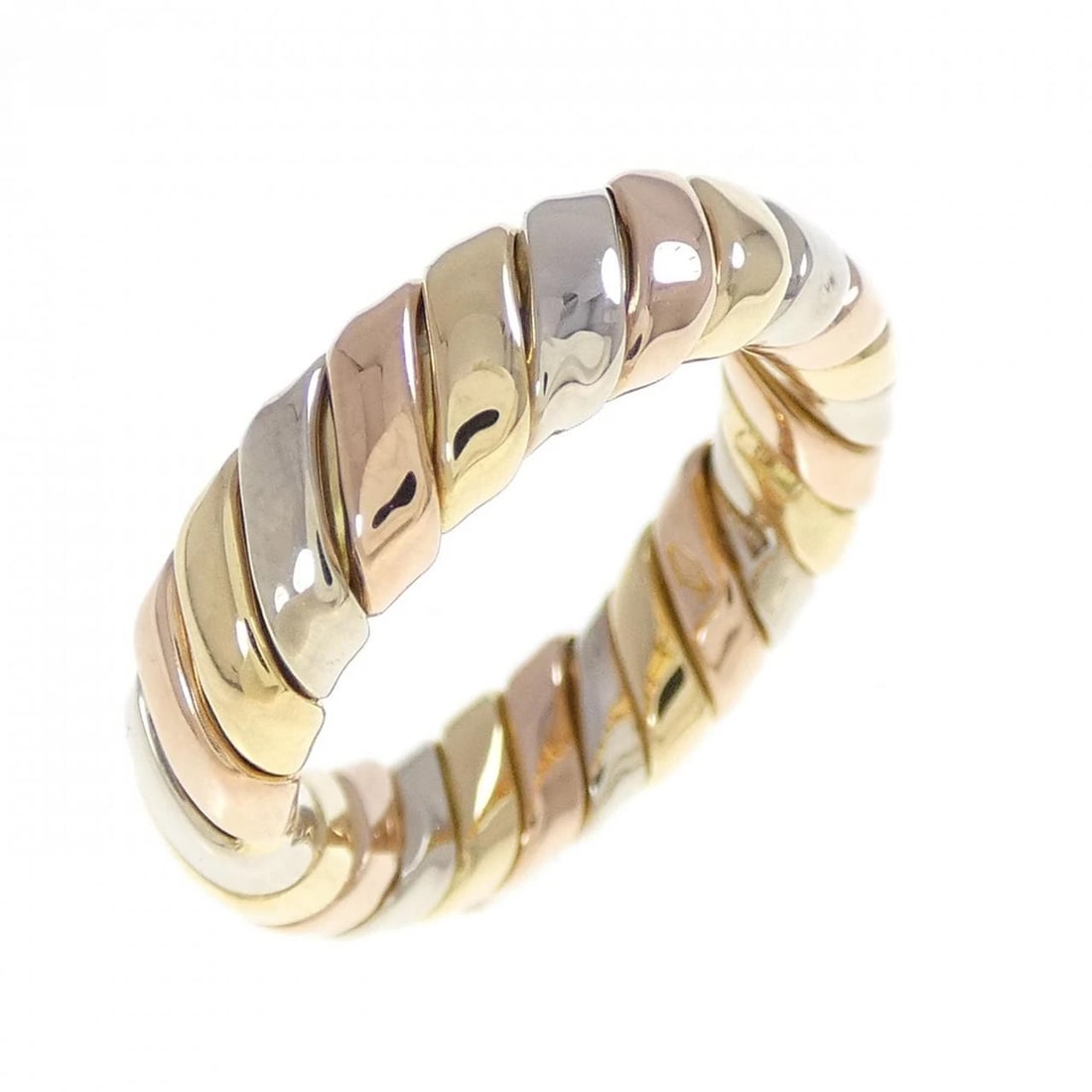 BVLGARI TUBOGAS RING: Bvlgari Tubogas Ring Brand: BVLGARI Type: Ring Material: 750 Yellow Gold 750 White Gold 750 Pink Gold, Color: Yellow GoldWhite GoldPink GoldPink Gold Size: 3.5-4 (US size) Accessories: None