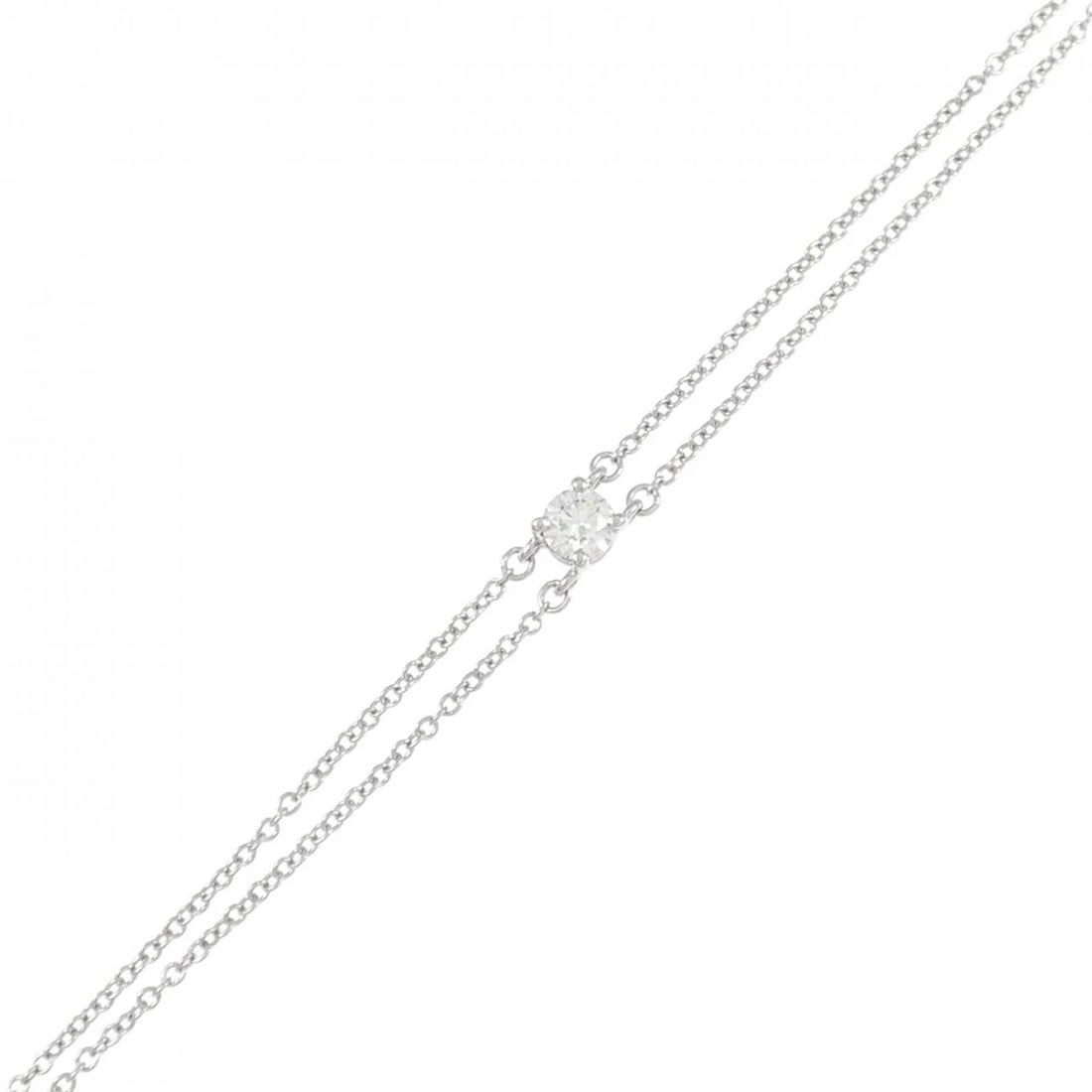 TIFFANY & CO. SOLITAIRE BRACELET: Tiffany & Co. solitaire Bracelet Brand: Tiffany Type: Bracelet Material: Platinum 950, Main Stone/Creation Natural Color: White Size: 17cmActualSize Max W: 3.6mm Accessories: None Accessories