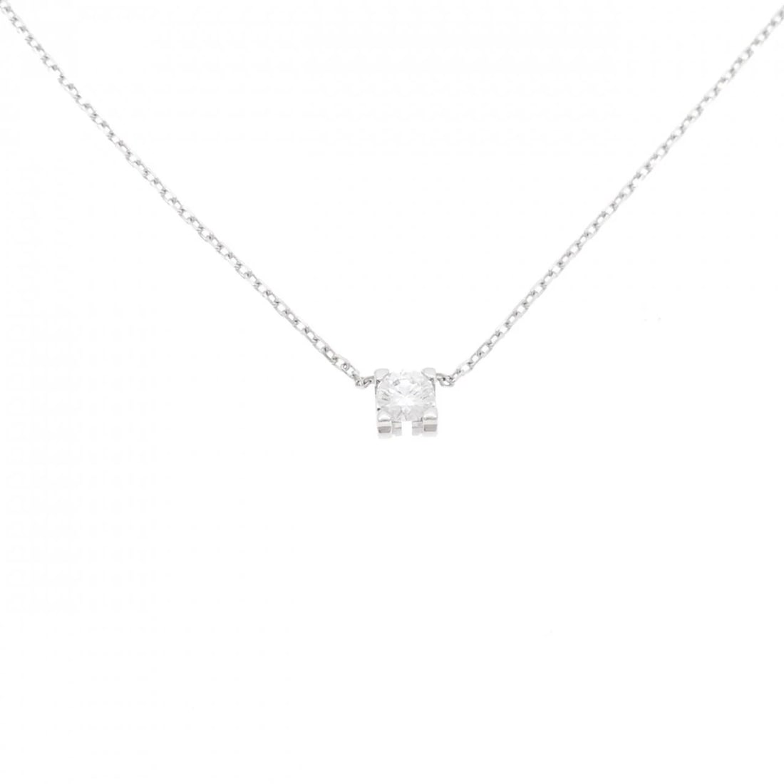 CARTIER C DE CARTIER NECKLACE: Cartier C de Cartier Necklace Brand: CARTIER Type: Necklace Material: 750 white gold, Main Stone/Creation Natural Color: White Size: 39?42cmActual Size Pendant length approx. x width approx.: 4.7m