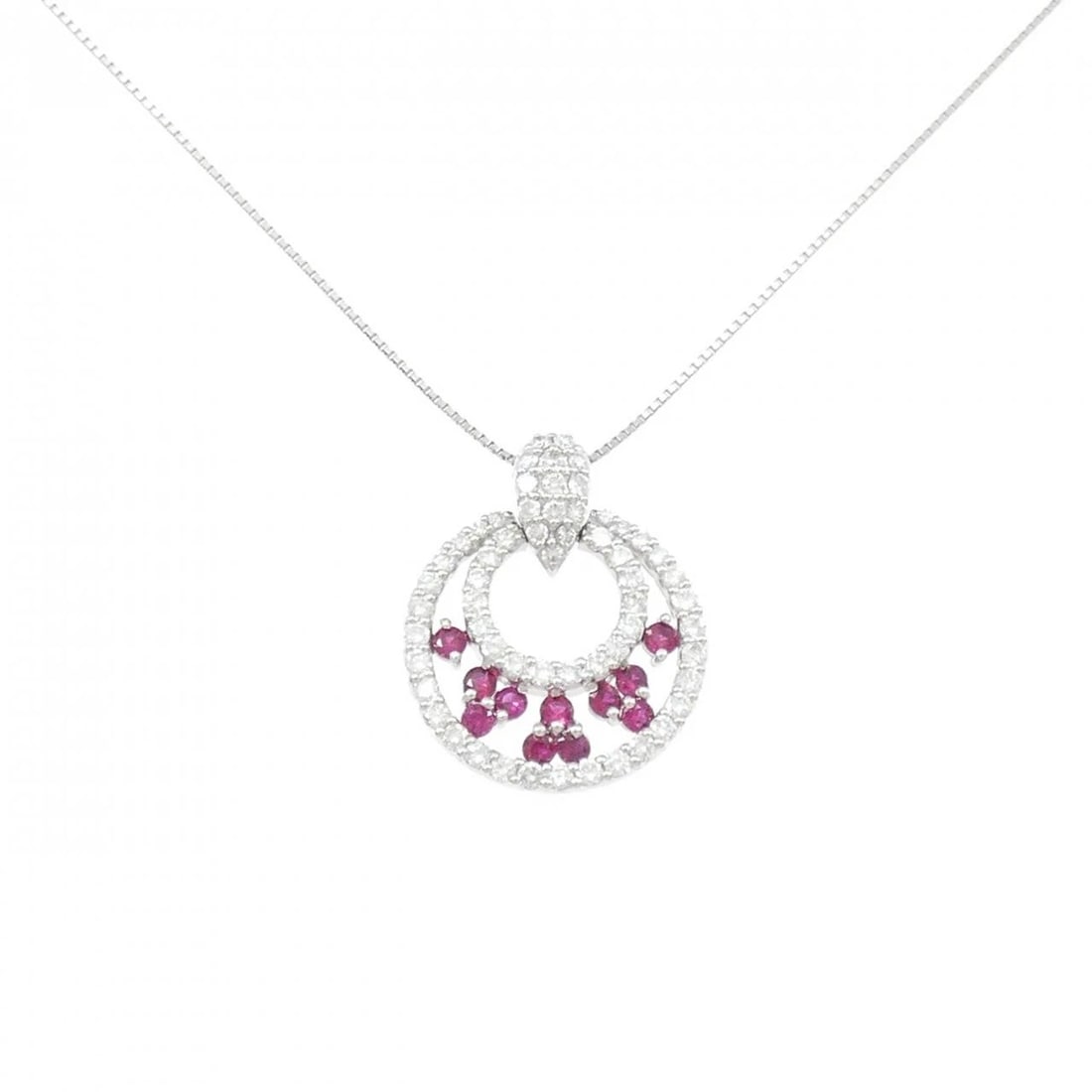 PT900 PT850 RUBY NECKLACE: PT900 PT850 Ruby Necklace Brand: Unbranded Type: Necklace Material: Platinum 900 Platinum Platinum 850, Color: None Size: 45cmActualSize Pendant top H x W: 25.2mmx21.0mm Chain Max. W: 0.7mm 