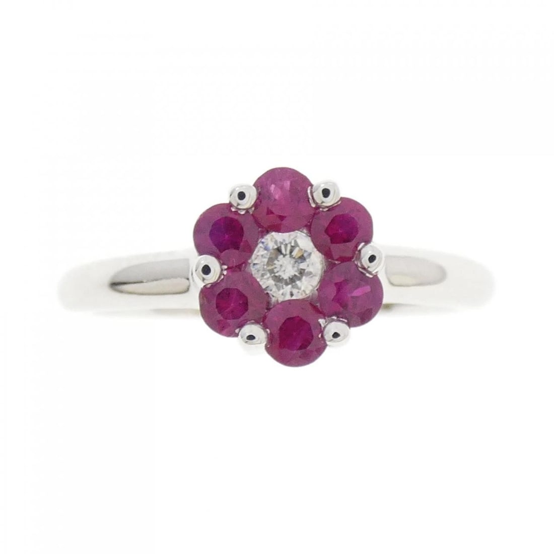 K18WG FLOWER RUBY RING - 2