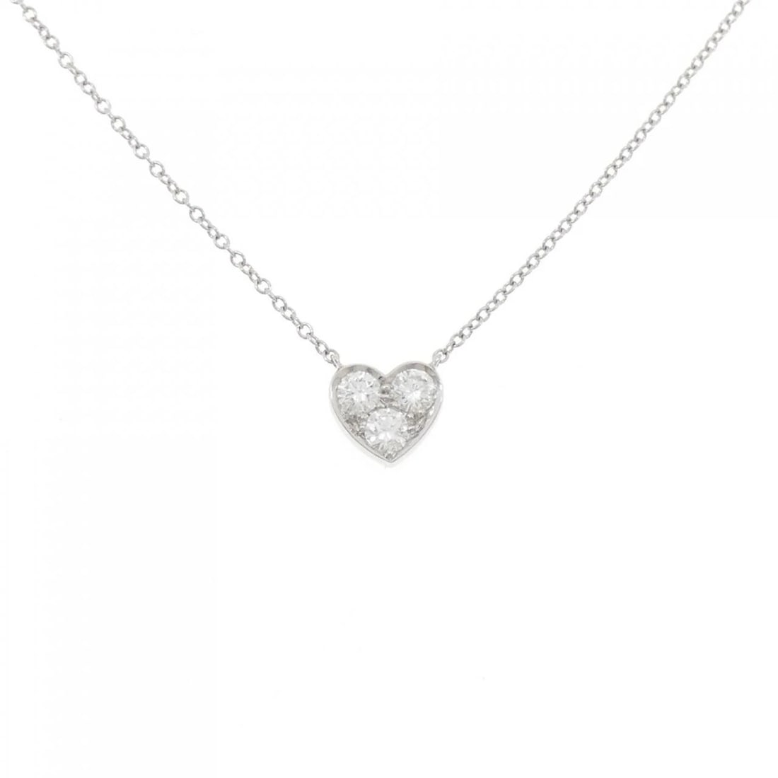 TIFFANY & CO. SENTIMENTAL NECKLACE: Tiffany & Co. sentimental Necklace Brand: Tiffany Type: Necklace Material: Platinum 950, Main Stone/Creation Natural Color: Platinum Size: ActualSize Pendant top H x W: 7.6mmx7.7mm Chain Max.