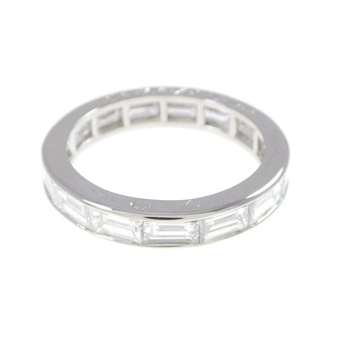 VAN CLEEF & ARPELS ETERNITY BAGUETTE RING: Van Cleef & Arpels Eternity Baguette Ring Brand: Van Cleef & Arpels Type: Ring Material: Platinum 950, Main Stone/Creation Natural Color: Platinum Size: 4.5 US Accessories: None Accessories