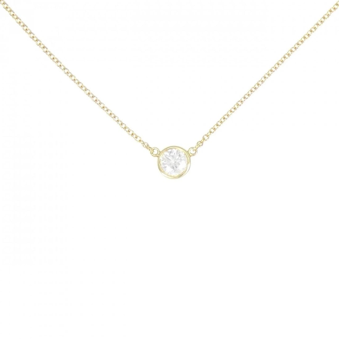 TIFFANY & CO. BY THE YARD NECKLACE: Tiffany & Co. By the Yard Necklace Brand: Tiffany Type: Necklace Material: 750 Yellow Gold, Main Stone/Creation Natural Color: Yellow Gold Size: ActualSize Diameter: 5.6mm Chain Max. W: 1.1mm 