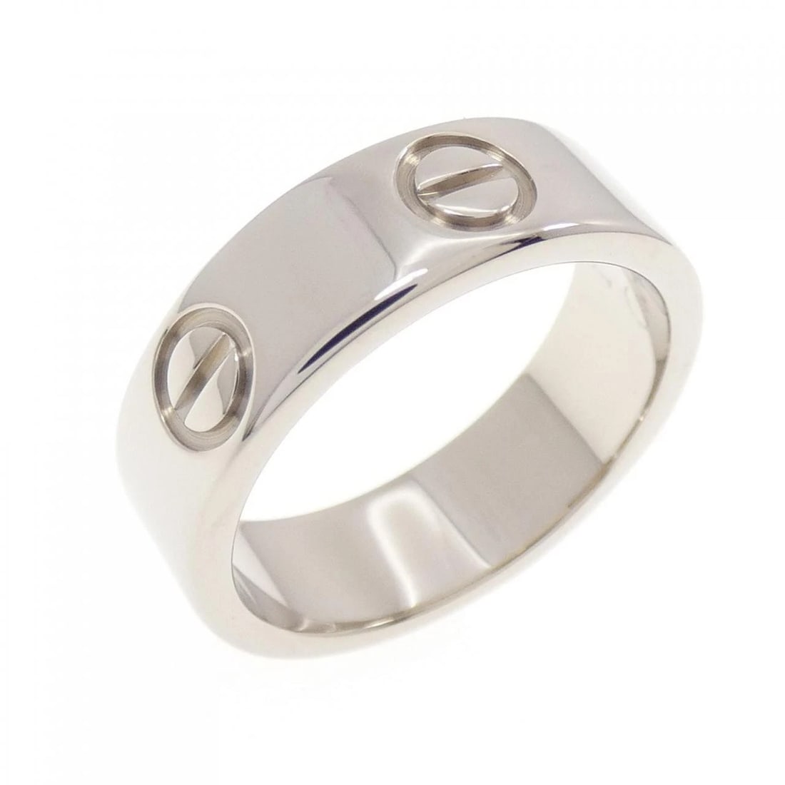 CARTIER LOVE RING: Cartier Love Ring Brand: Cartier Type: Ring Material: 750 White Gold, Color: White Size: 5 (US size) Accessories: None Accessories Notice: When purchasing pre-owned goods, please refer to
