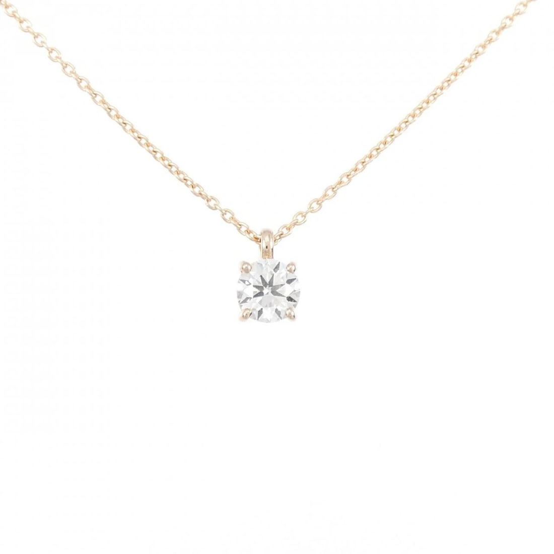 K18PG DIAMOND NECKLACE: K18PG Diamond Necklace Brand: Unbranded Type: Necklace Material: K18 Pink Gold, Main Stone/Creation natural Color: pink gold Size: 45cm ActualSize Pendant top H x W: 6.6mmx4.2mm Chain Max. W: