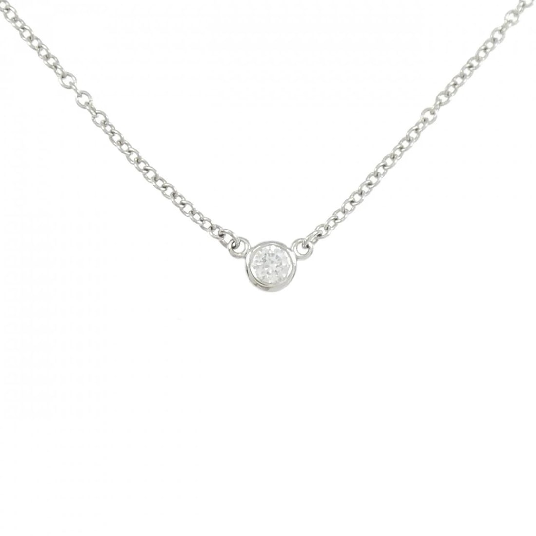 TIFFANY & CO. BY THE YARD NECKLACE: TIFFANY & Co. By the Yard Necklace Brand: TIFFANY&Co. Type: Necklace Material: Platinum 950, Main Stone/Creation Natural Color: White Size: 41cmActual Size Diameteraround: 3.5mm Chain maximum