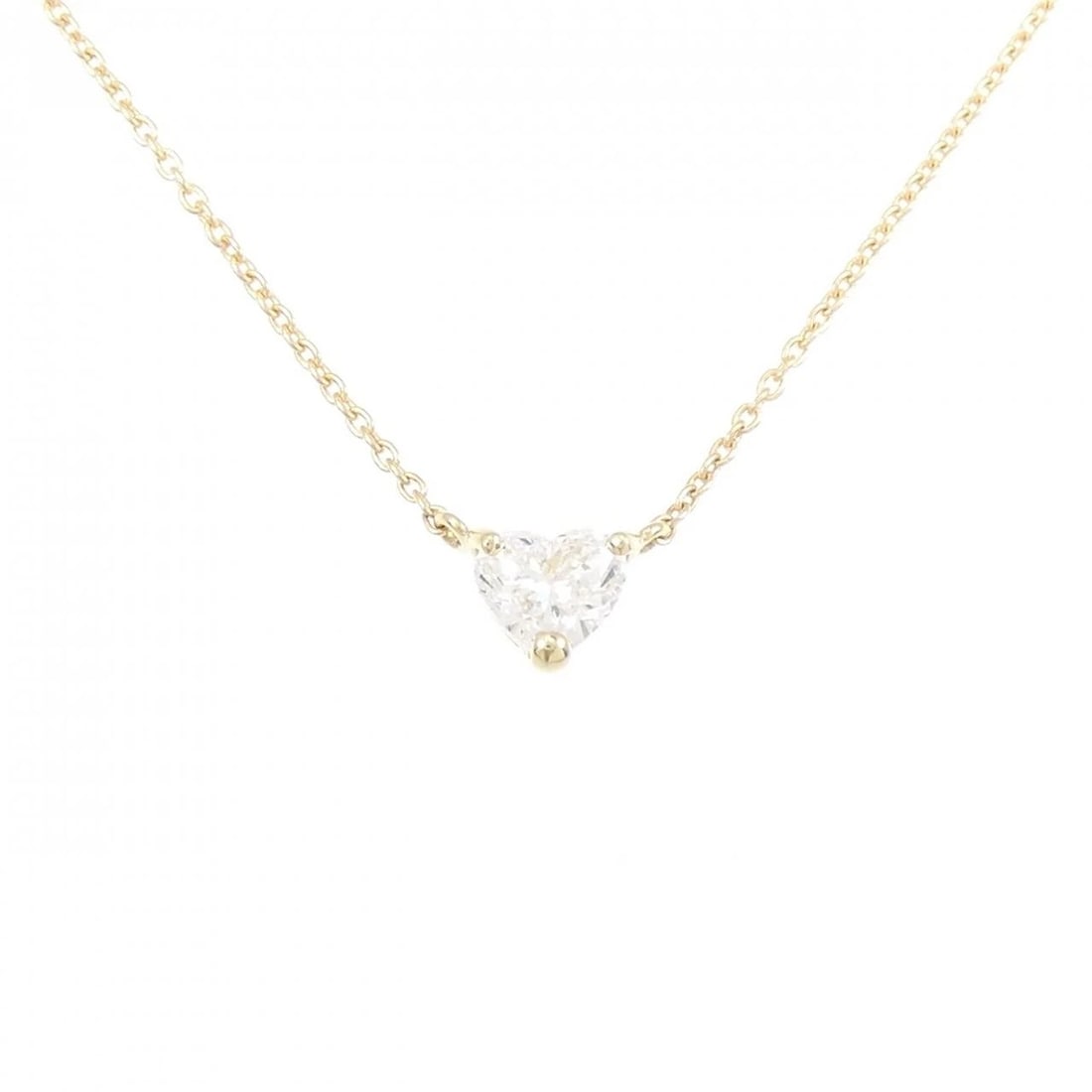 K18YG DIAMOND NECKLACE: K18YG Diamond Necklace Brand: Unbranded Type: Necklace Material: K18 Yellow Gold, Main Stone/Creation Natural Color: YG Size: 43cmActualSize Pendant top H x W: 4.5mmx5.2mm Chain Max. W: 0.9mm 