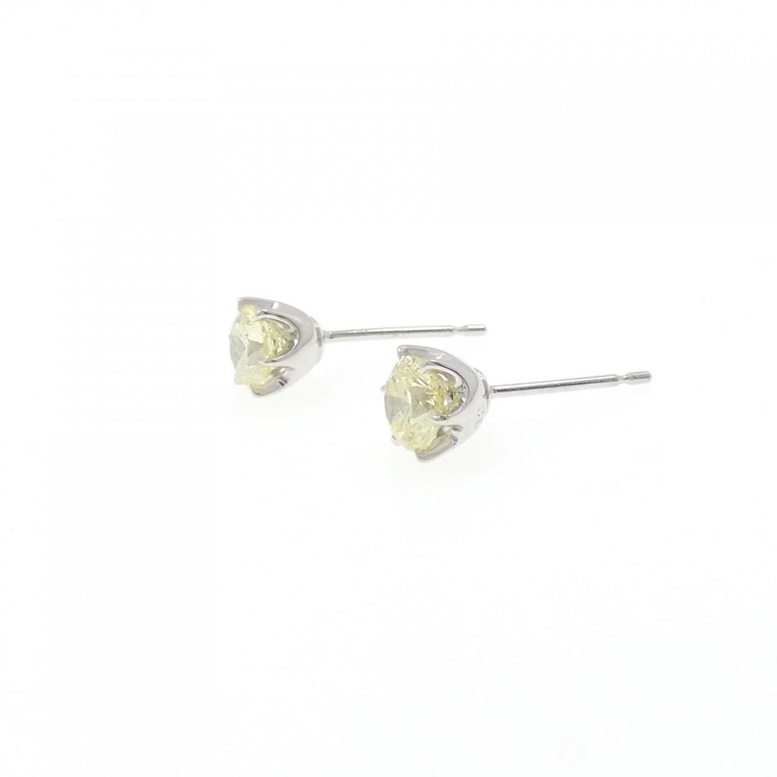 PT900 SOLITAIRE DIAMOND EARRINGS - 2