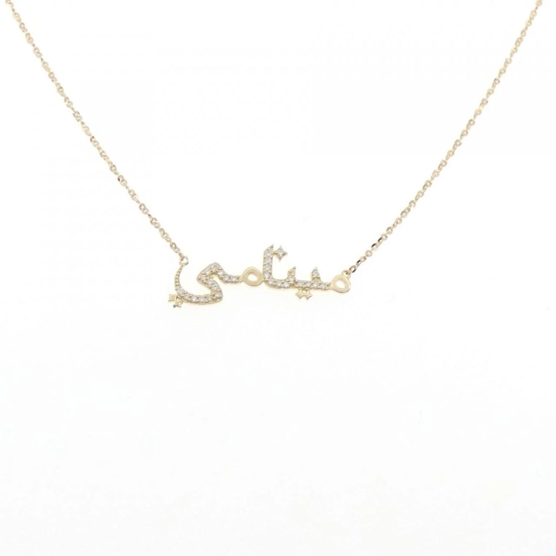 K18YG DIAMOND NECKLACE: K18YG Diamond Necklace Brand: Unbranded Type: Necklace Material: K18 Yellow Gold, Main Stone/Creation Natural Color: YG Size: 40cmActualSize Pendant top H x W: 10.0mmx25.5mm Chain Max. W: