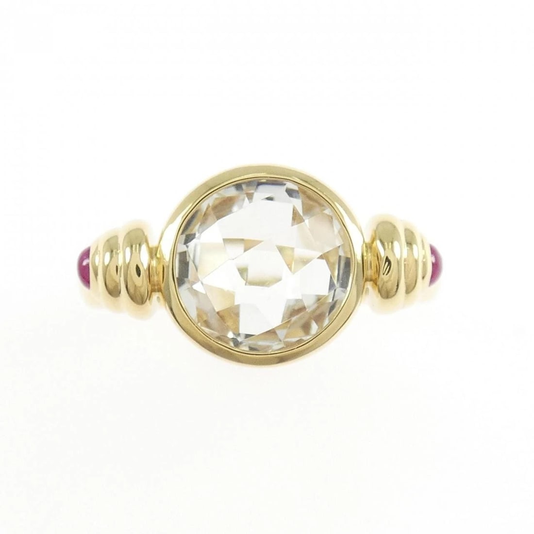 K18YG WHITE TOPAZ RING - 2