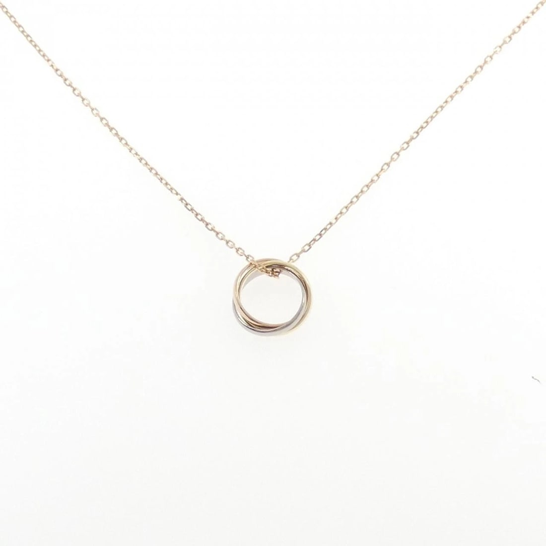 CARTIER TRINITY NECKLACE: Cartier Trinity Necklace Brand: CARTIER Type: Necklace Material: 750 Yellow Gold/750 White Gold/750 Pink Gold, Color: Yellow,White Gold,Pink Gold Size: 39?42cm, Actual Size Pendant length