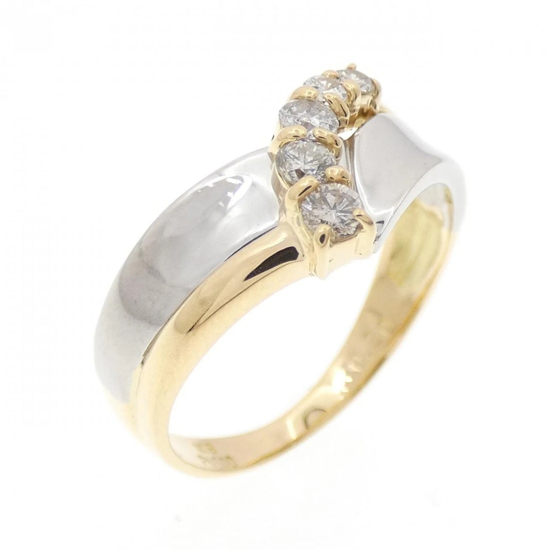 K18YG PT900 DIAMOND RING: K18YG PT900 Diamond Ring Brand: Unbranded Type: Ring Material: K18 Yellow Gold Platinum 900 Platinum, Main Stone/Creation nAtural Color: Yellow Gold Size: 5-5.5 US Accessories: None Access