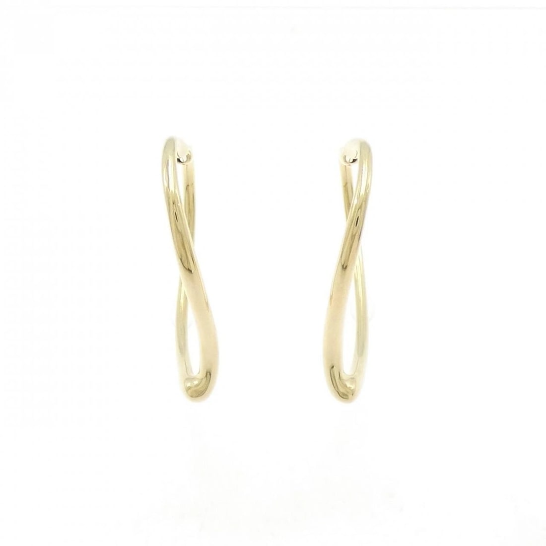 TIFFANY OPEN HEART HOOP EARRINGS: Tiffany Open Heart Hoop Earrings Brand: Tiffany Type: Earrings Material: 750 Yellow Gold, Color: Yellow Gold Size: ActualSize HxW: 30.3mmx3.7mm Accessories: None Accessories Notice: When p