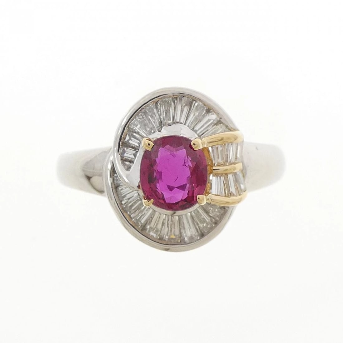 PT900 K18YG RUBY RING - 2