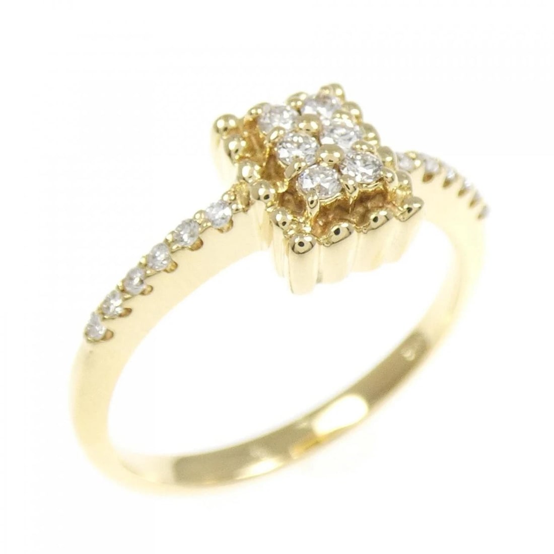 K18YG DIAMOND RING: K18YG Diamond Ring Brand: Unbranded Type: Ring Material: K18 Yellow Gold, Main Stone/Creation natural Color: Yellow Gold Size: 5.5-6 US Accessories: None Accessories Notice: When purchasin