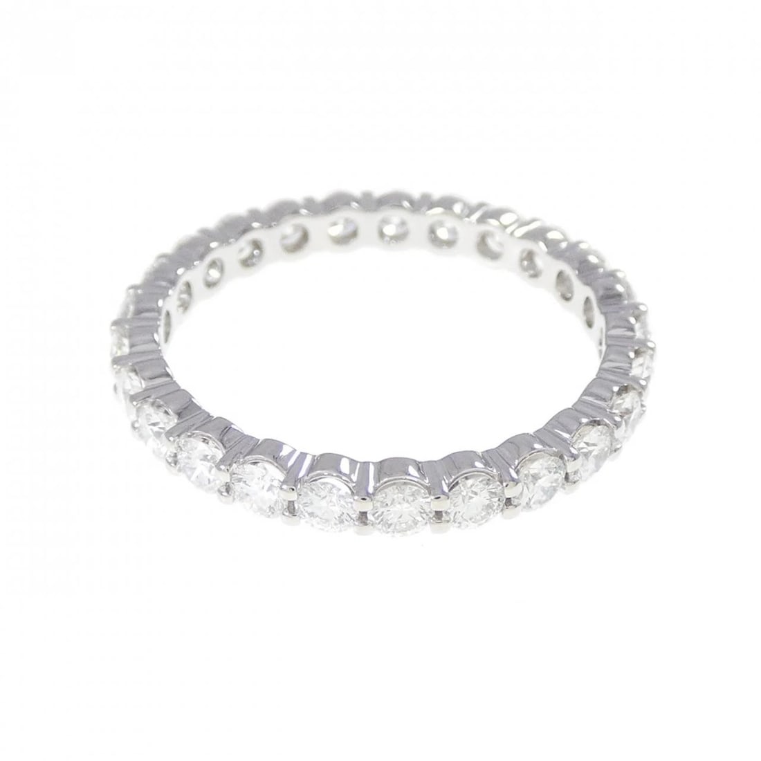 MIKIMOTO ETERNITY RING: Mikimoto Eternity Ring Brand: MIKIMOTO Type: Ring Material: Platinum 950, Main Stone/Creation Natural Color: Platinum Size: 5US US Accessories: None Accessories Notice: When purchasing