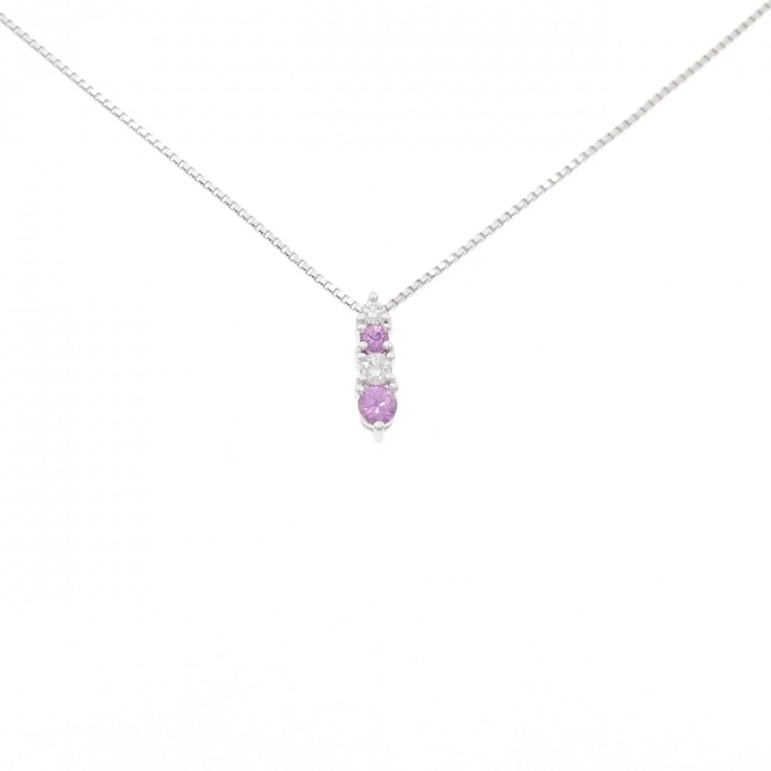 TASAKI SAPPHIRE NECKLACE: TASAKI Sapphire Necklace Brand: TASAKI Type: Necklace Material: Platinum 900 Platinum 850, Main Stone/Creation Sapphire Color: Platinum Size: ActualSize Pendant top H x W: 13.1mmx3.9mm Chain