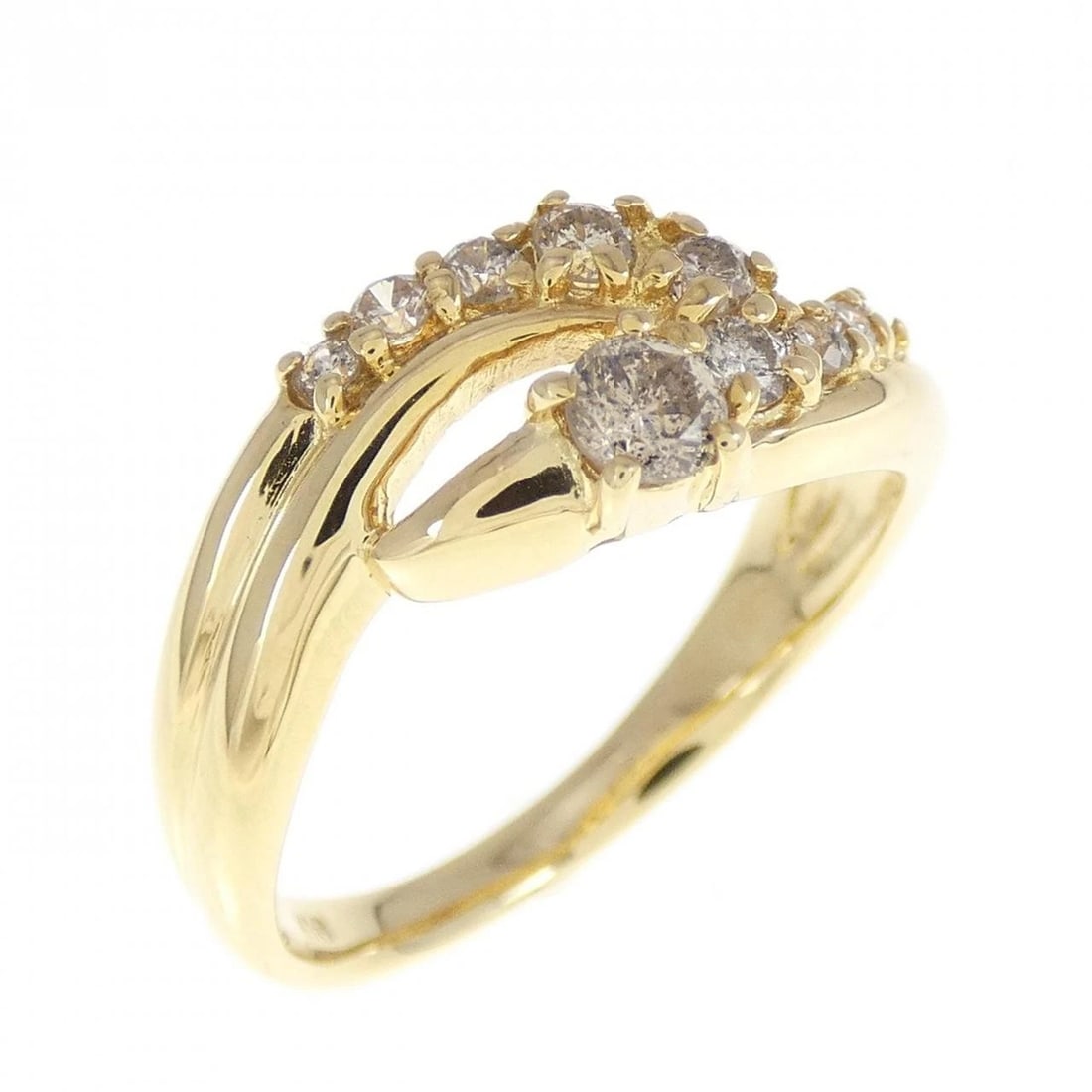 K18YG DIAMOND RING: K18YG Diamond Ring Brand: Unbranded Type: Ring Material: K18 Yellow Gold, Main Stone/Creation Natural Color: Yellow Gold Size: 5.5 ( US size) Accessories: None Accessories Notice: When pur