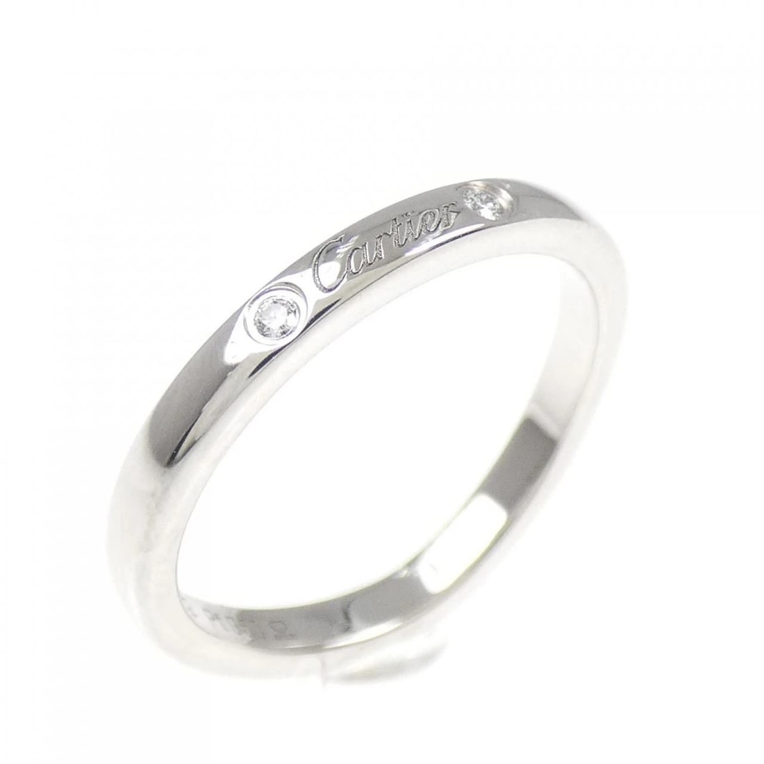 CARTIER BALLERINA 3P RING: Cartier Ballerina 3P Ring Brand: Cartier Type: Ring Material: Platinum, Main Stone/Creation Natural Color: White Size: 3.5-4 (US size) Accessories: None Accessories Notice: When purchasing