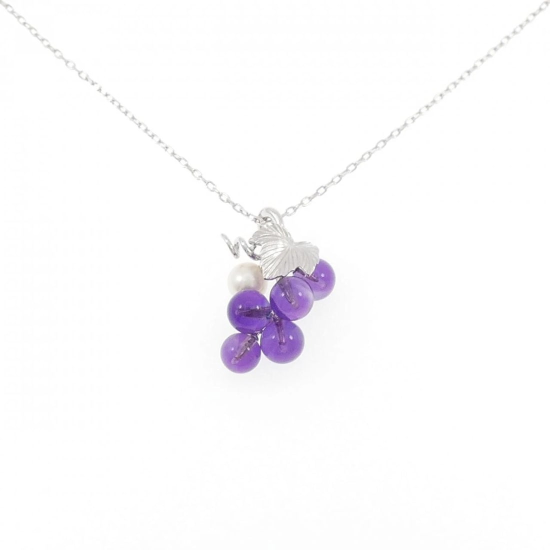 MIKIMOTO XMAS CHARITY NECKLACE: MIKIMOTO Xmas charity Necklace Brand: MIKIMOTO Type: Necklace Material: K18 White Gold, Main Stone/Creation Amethyst Color: White Gold Size: ActualSize Pendant top H x W: 25.3mmx15.0mm Chain
